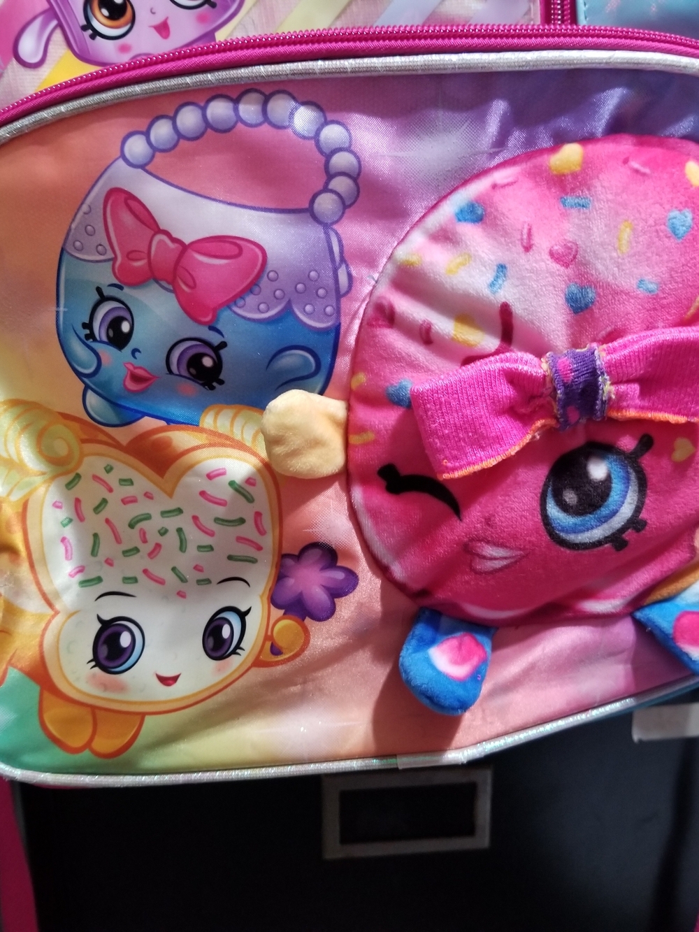 Shopkins Kids' One Size Pink, Teal, & Rainbow Backpack With A Character Print - Picture 11 of 16